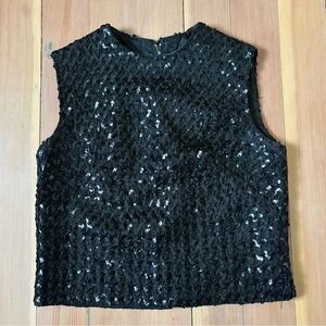 Vintage Parfait Originals Black Sequin Tank Top